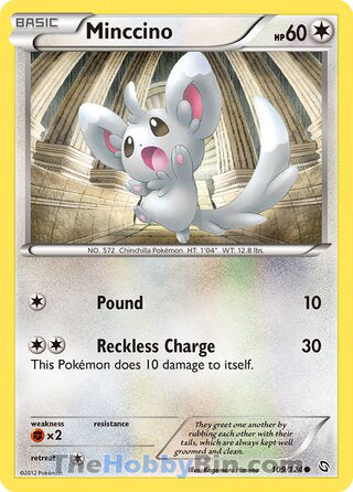 Minccino #109/124 Common - Dragons Exalted Pokemon card