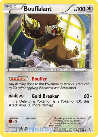 Bouffalant #110/124 Uncommon - Dragons Exalted Pokemon card