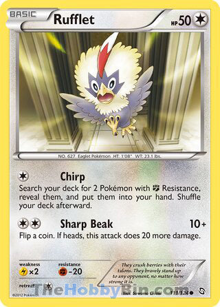 Rufflet #111/124 Common - Dragons Exalted Pokemon card