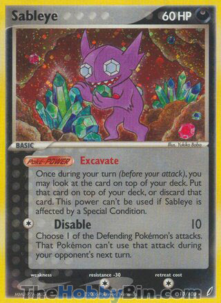 0010 Sableye Holo Rare Crystal Guardians