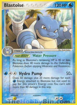 Blastoise #14/100 Rare - EX Crystal Guardians Pokemon card