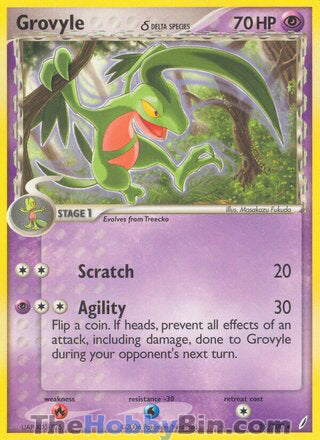 Grovyle #19/100 Rare - EX Crystal Guardians Pokemon card