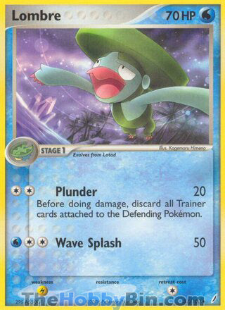 Lombre #37/100 Uncommon - EX Crystal Guardians Pokemon card