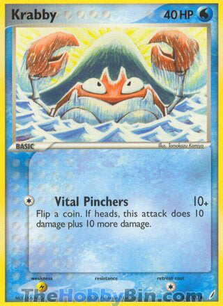 Krabby #54/100 Common - EX Crystal Guardians Pokemon card