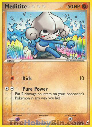 Meditite #56/100 Common - EX Crystal Guardians Pokemon card