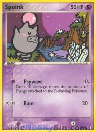 Spoink #62/100 Common - EX Crystal Guardians Pokemon card