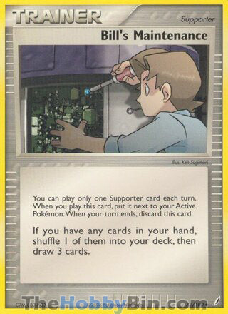 Bill's Maintenance #71/100 Uncommon - EX Crystal Guardians Pokemon card