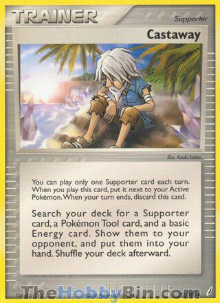 Castaway #72/100 Uncommon - EX Crystal Guardians Pokemon card