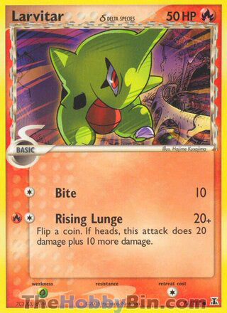 Larvitar #73/113 Common - EX Delta Species Pokemon card