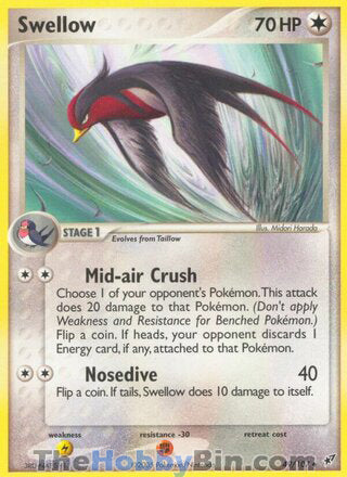Swellow #49/107 Uncommon - EX Deoxys Pokemon card