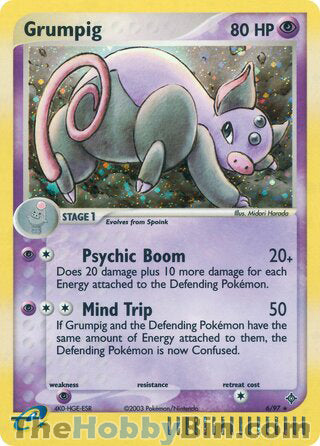 Grumpig EX Dragon Holo Rare #6/97