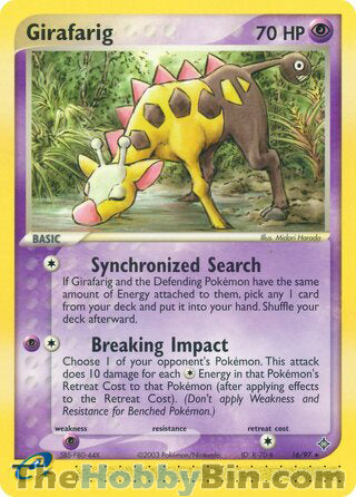 Girafarig #16/97 Rare - EX Dragon Pokemon card