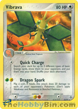 Vibrava #22/97 Rare - EX Dragon Pokemon card