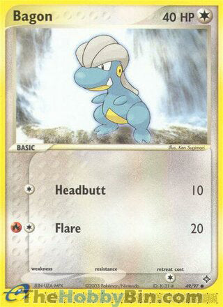 Bagon #49/97 Common - EX Dragon Pokemon card