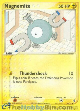 Magnemite #63/97 Common - EX Dragon Pokemon card