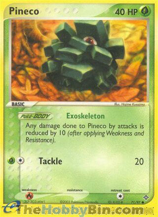 Pineco #71/97 Common - EX Dragon Pokemon card