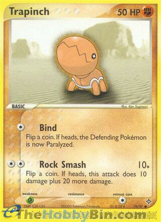Trapinch #79/97 Common - EX Dragon Pokemon card