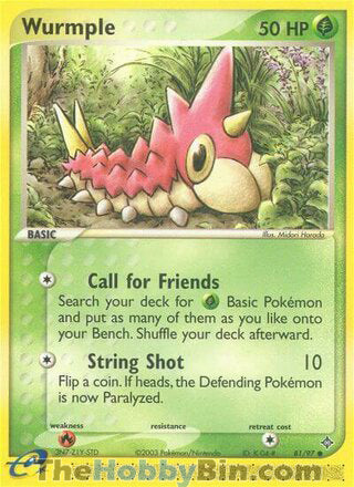 Wurmple #81/97 Common - EX Dragon Pokemon card