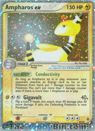 Ampharos ex #89/97 Ultra Rare - EX Dragon Pokemon card