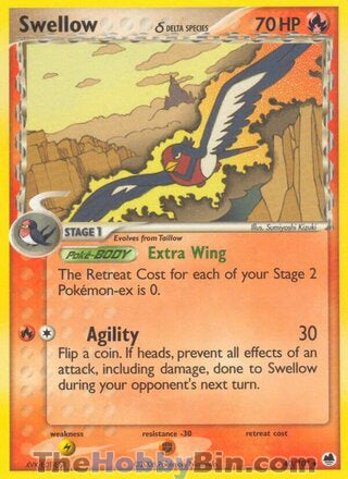 Swellow EX Dragon Frontiers Uncommon #40/101