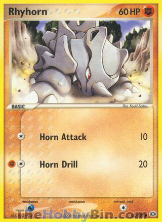 Rhyhorn #62/106 Common - EX Emerald Pokemon card