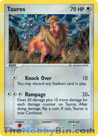 0016 Tauros Holo Rare FireRed & LeafGreen