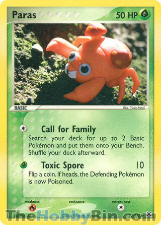 Paras #72/112 Common - EX FireRed & LeafGreen Pokemon card