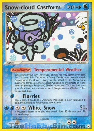 Snow-cloud Castform #25/101 Rare - EX Hidden Legends Pokemon card