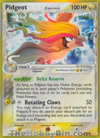 Pidgeot EX Holon Phantoms Holo Rare #14/110