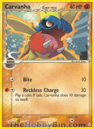 Carvanha #61/110 Common - EX Holon Phantoms Pokemon card