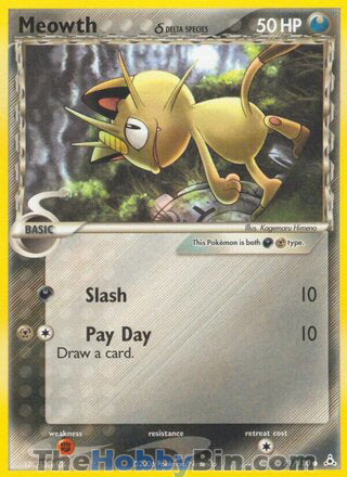 Meowth #71/110 Common - EX Holon Phantoms Pokemon card