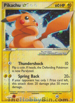 Pikachu Star EX Holon Phantoms Ultra Rare #104/110