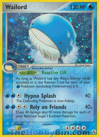 Wailord EX Legend Maker Holo Rare #14/92