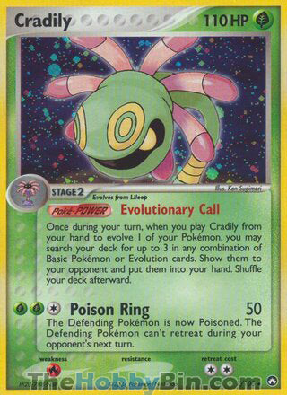 Cradily #7/108 Holo Rare - EX Power Keepers Pokemon card