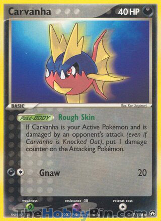 Carvanha #47/108 Common - EX Power Keepers Pokemon card