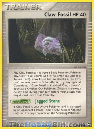 Claw Fossil EX Power Keepers Common #84/108