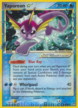 Vaporeon Star EX Power Keepers Ultra Rare #102/108