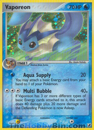 0019 Vaporeon Holo Rare Unseen Forces