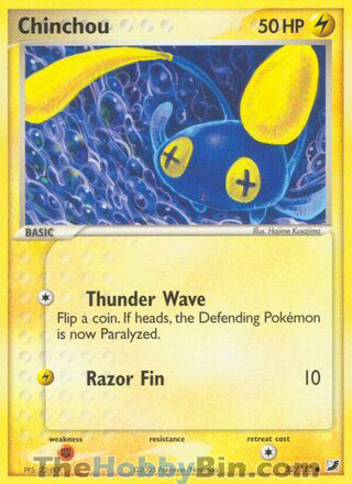 Chinchou #52/115 Common - EX Unseen Forces Pokemon card