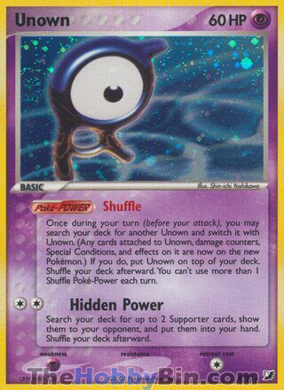Unown #A/28 Holo Rare - EX Unseen Forces Pokemon card