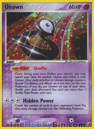 Unown #B/28 Holo Rare - EX Unseen Forces Pokemon card
