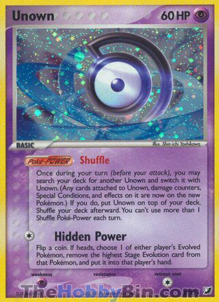 Unown EX Unseen Forces Holo Rare #D/28