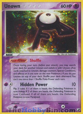 Unown EX Unseen Forces Holo Rare #F/28