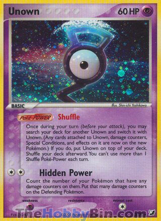 Unown #G/28 Holo Rare - EX Unseen Forces Pokemon card