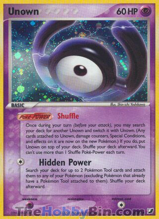 Unown #H/28 Holo Rare - EX Unseen Forces Pokemon card