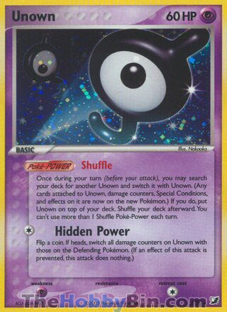 Unown #J/28 Holo Rare - EX Unseen Forces Pokemon card