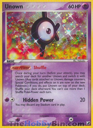 Unown #K/28 Holo Rare - EX Unseen Forces Pokemon card