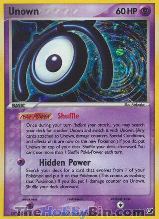 Unown #M/28 Holo Rare - EX Unseen Forces Pokemon card