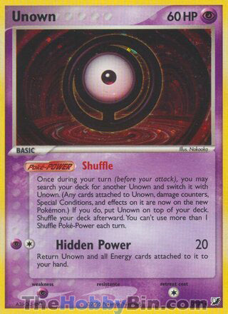 Unown #O/28 Holo Rare - EX Unseen Forces Pokemon card