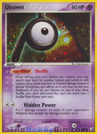 Unown #P/28 Holo Rare - EX Unseen Forces Pokemon card